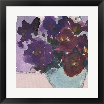 Framed African Violet I Print