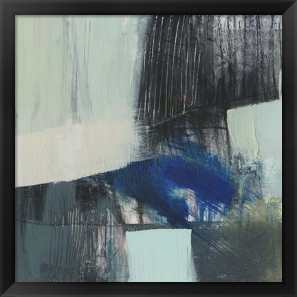 Framed Cobalt Swipe I Print