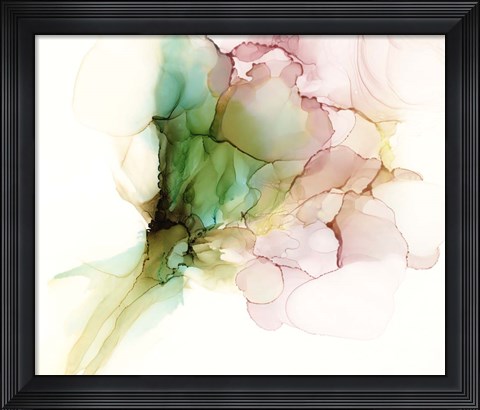 Framed Pink &amp; Turquoise Bloom I Print