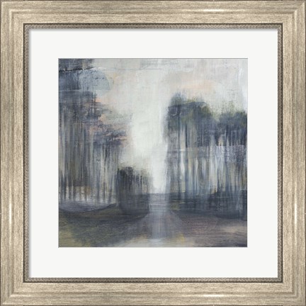 Framed Illuminated Treeline I Print