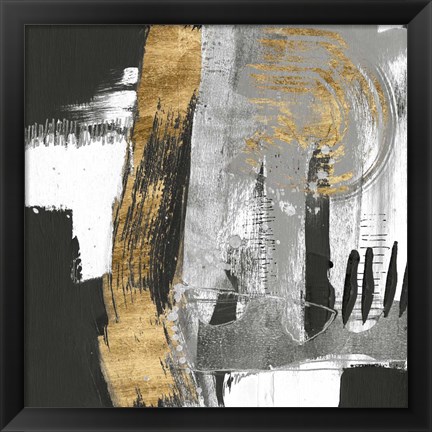 Framed Golden Strokes II Print