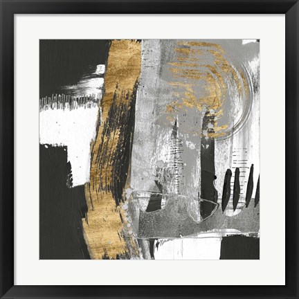 Framed Golden Strokes II Print