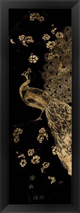 Framed Gilded Peacock Triptych I Print