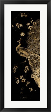 Framed Gilded Peacock Triptych I Print