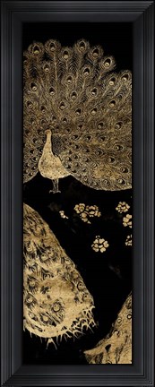 Framed Gilded Peacock Triptych II Print