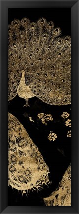 Framed Gilded Peacock Triptych II Print