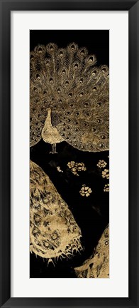 Framed Gilded Peacock Triptych II Print