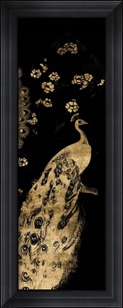 Framed Gilded Peacock Triptych III Print