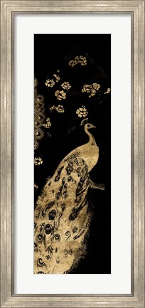 Framed Gilded Peacock Triptych III Print