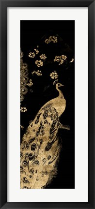 Framed Gilded Peacock Triptych III Print