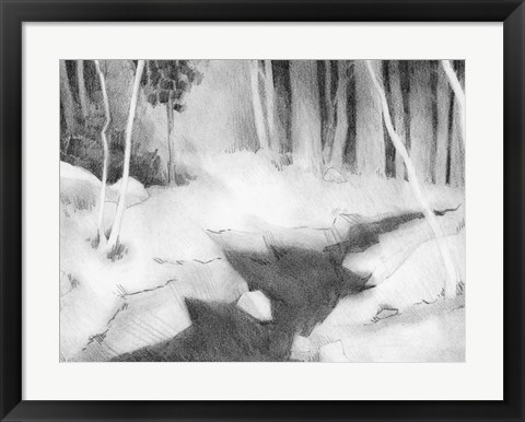 Framed Graphite Glade II Print