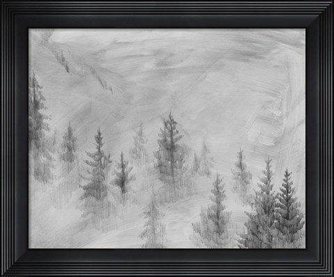Framed Foggy Foothills I Print