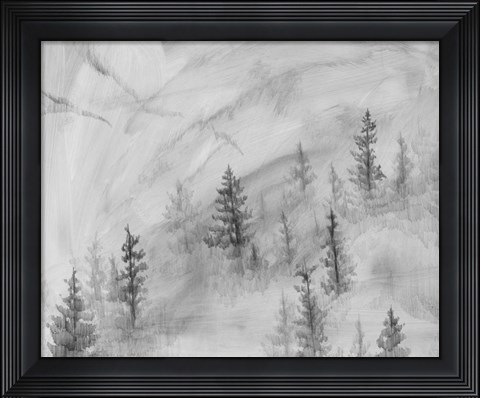 Framed Foggy Foothills II Print