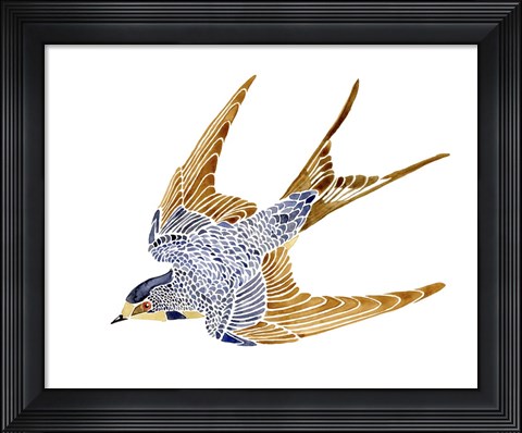 Framed Jeweled Barn Swallow II Print
