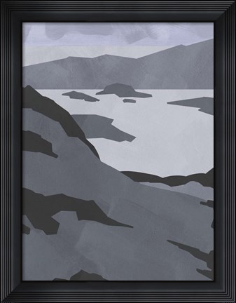 Framed Grayscale Island Chain I Print