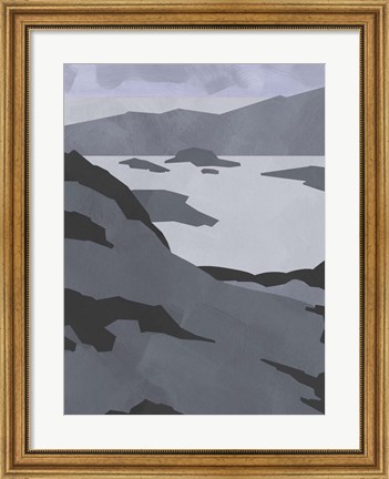 Framed Grayscale Island Chain I Print