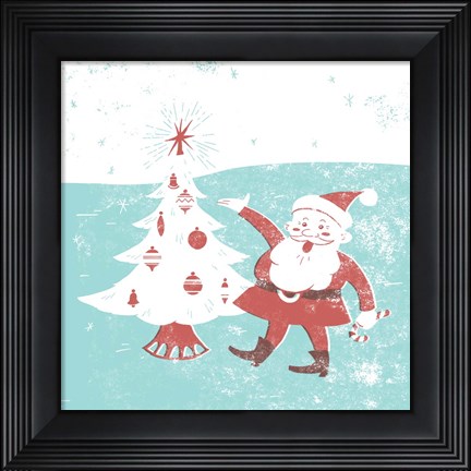Framed Mid-Century Christmas I Print