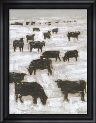 Framed Winter Grazing I Print