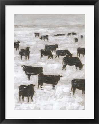 Framed Winter Grazing II Print