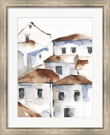 Framed White Cottages IV Print