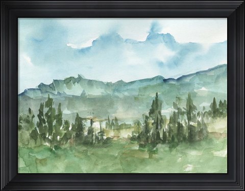 Framed Stand of Evergreens I Print