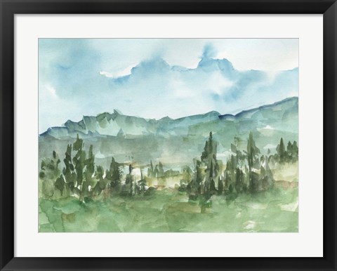 Framed Stand of Evergreens I Print