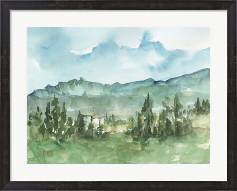 Framed Stand of Evergreens I Print
