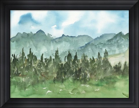 Framed Stand of Evergreens II Print