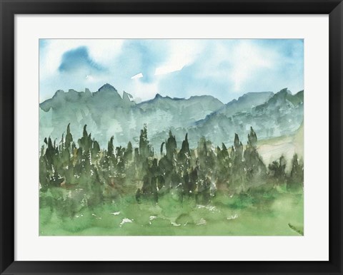 Framed Stand of Evergreens II Print