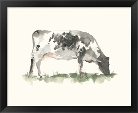 Framed Grazing Farm Animal I Print