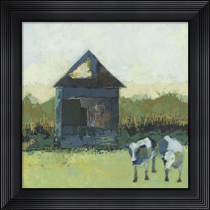 Framed Crooked Cow Barn Print