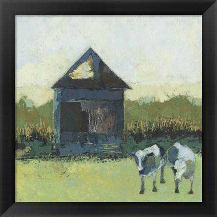 Framed Crooked Cow Barn Print