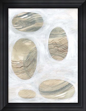 Framed Neutral River Rocks III Print