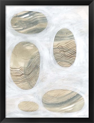 Framed Neutral River Rocks III Print