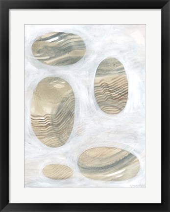 Framed Neutral River Rocks III Print