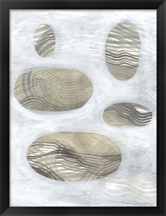 Framed Neutral River Rocks IV Print