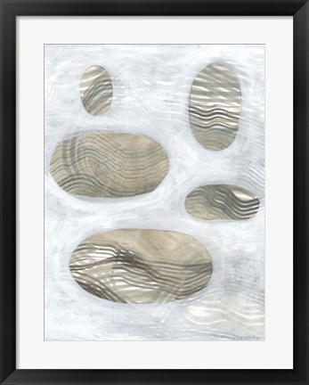 Framed Neutral River Rocks IV Print