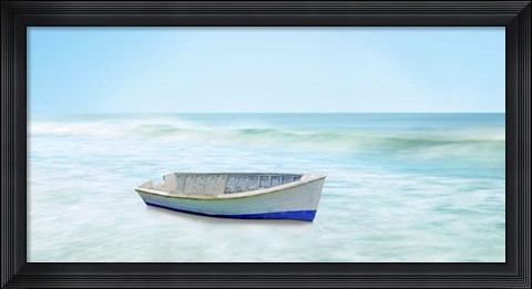 Framed Boat on a Beach I Print