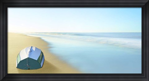 Framed Boat on a Beach II Print