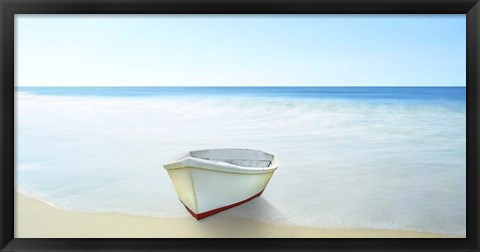 Framed Boat on a Beach III Print