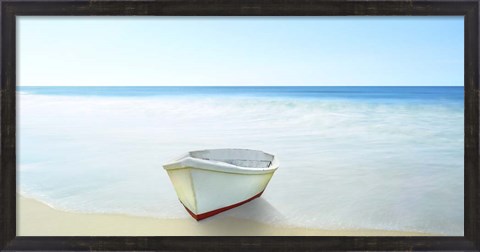 Framed Boat on a Beach III Print