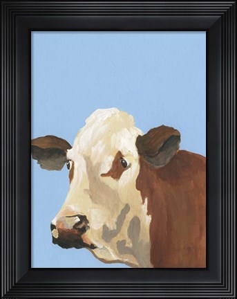 Framed Cow-don Bleu I Print