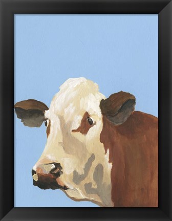 Framed Cow-don Bleu I Print