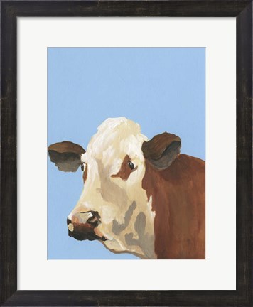 Framed Cow-don Bleu I Print