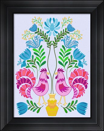 Framed Folk Bird II Print