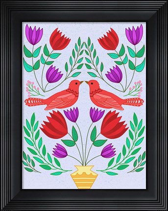 Framed Folk Bird III Print