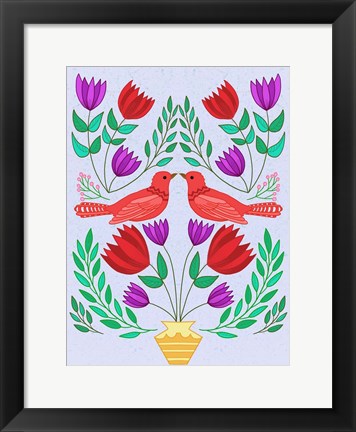 Framed Folk Bird III Print