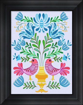 Framed Folk Bird IV Print