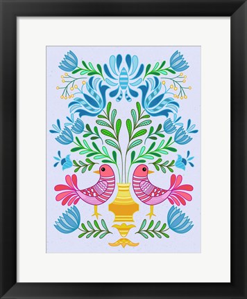 Framed Folk Bird IV Print