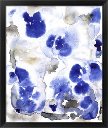 Framed Blue Pansies I Print